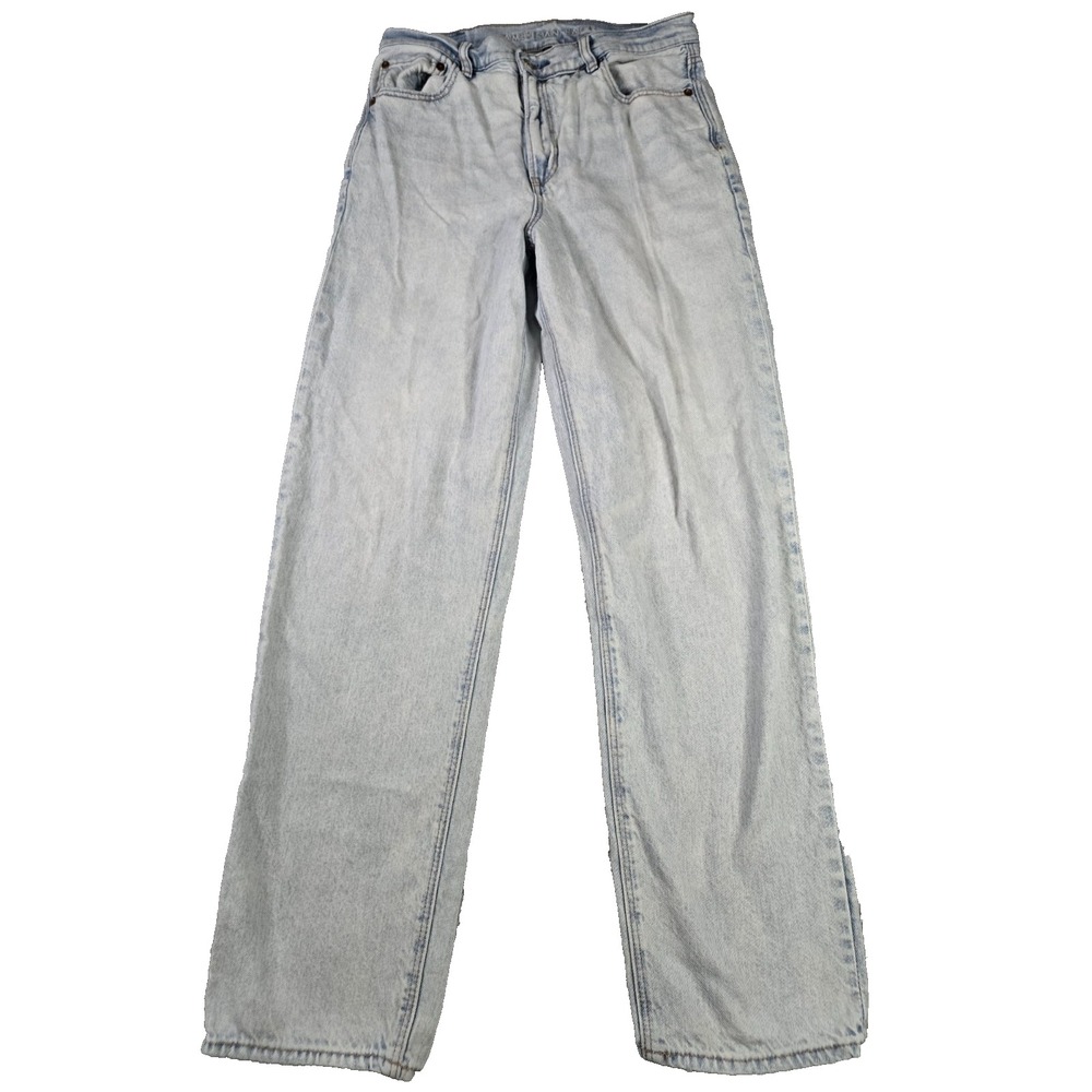 American Eagle Highest Rise Baggy Straight Blue Jeans Womens Size 8 Denim Jeans